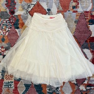 Tulle pleated skirt in cream